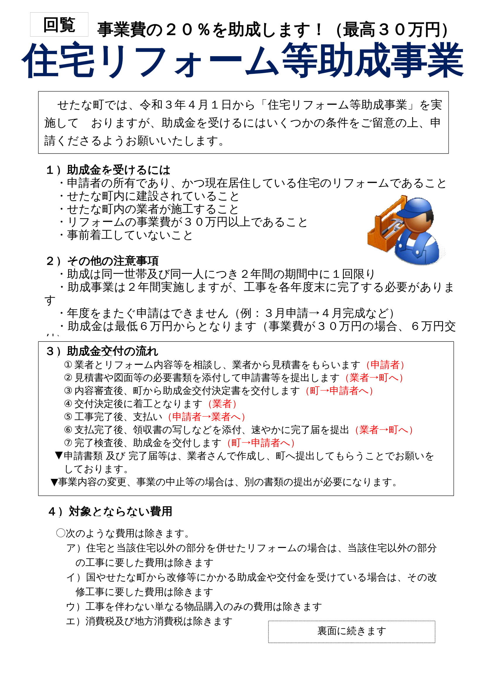 令和３ ４年度実施住宅リフォーム等助成事業について 産業 まちづくり せたな町公式サイト 北海道久遠郡せたな町